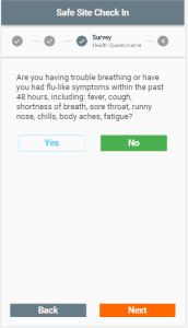 Safe Site Check In Sample Question Screenshot