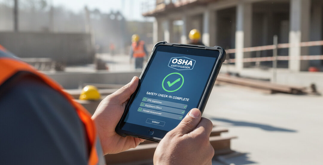 OSHA Certification Safety Check In App on Jobsite