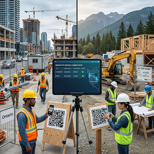 jobsite digital check-ins for canadian province safety and workforce requirement