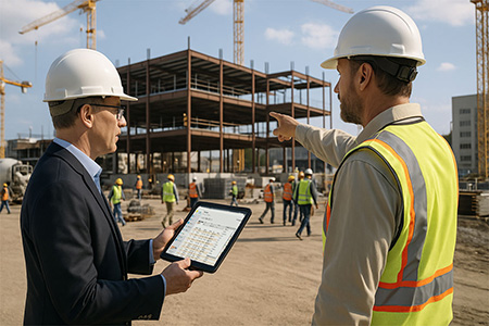 project managers and executives construction jobsite oversight